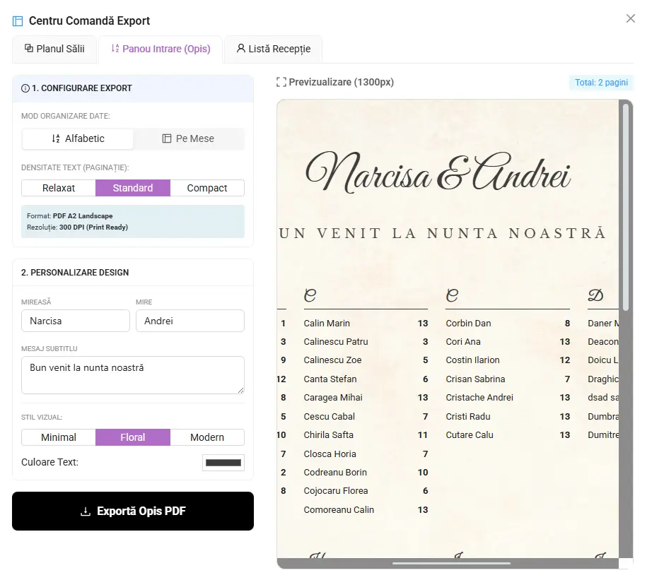 Table Seating Desktop